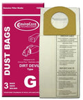 Dirt Devil EnviroCare Bags - Type G (3 Pack)