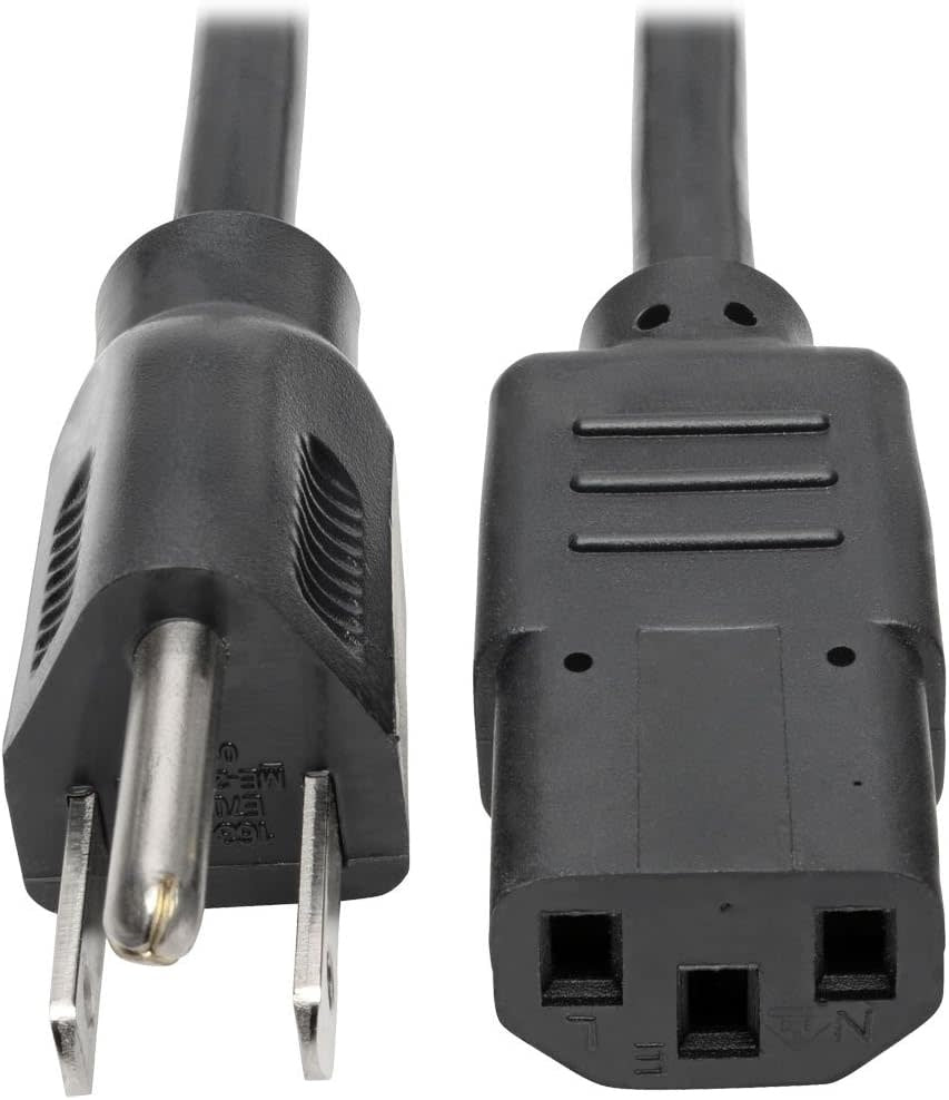 12" Pig Tail Cord - Computer Style Female Connection  3 Wire 18awg (Black)