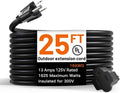 Extension Cord - 16 AWG 3 Prong 25'  (Black)