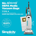 Simplicity Hepa Bags - Type A (6 Pack)