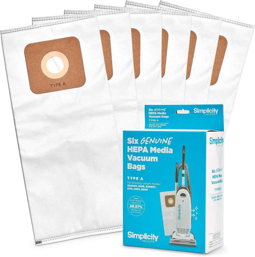 Simplicity Hepa Bags - Type A (6 Pack)