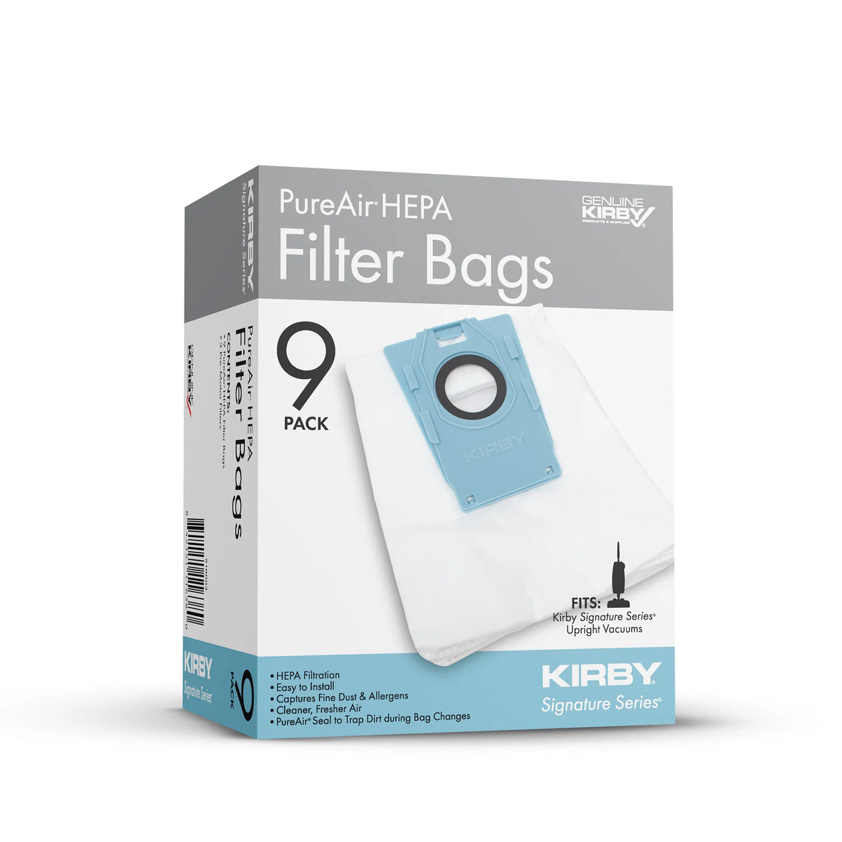 Kirby V530 Signature Series Upright PureAir Filter Bags (9 Pack) with 3 Pre-Motor Filters