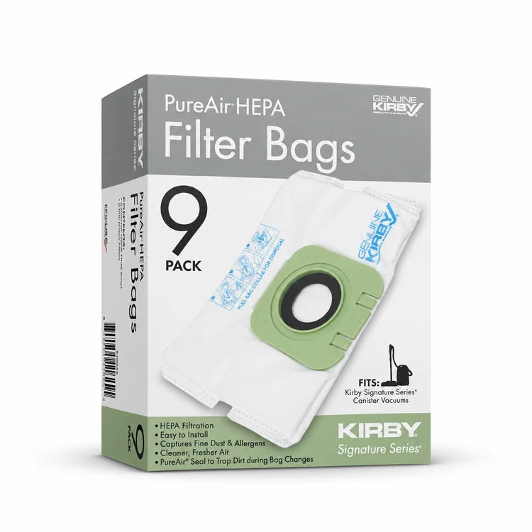 Kirby C530 and C550 Signature Series Canister PureAir Filter Bags (9 Pack) with 3 Pre-Motor Filter