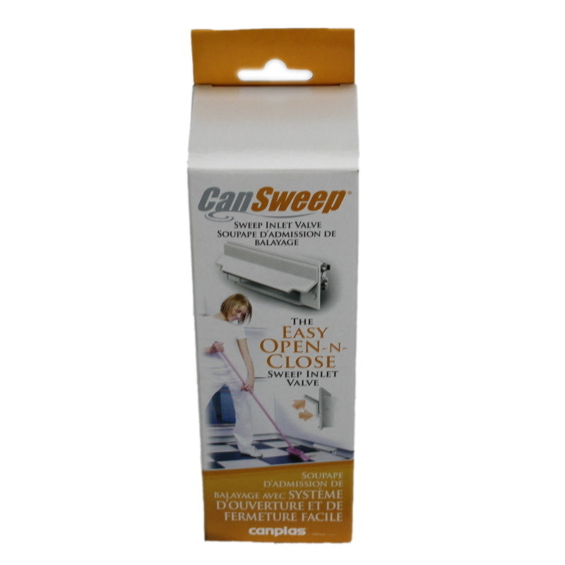 CanSweep VacPan -Sweep Inlet Valve - Central Vacuum (White)