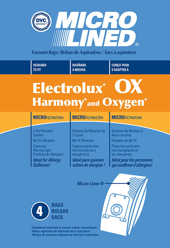 Eureka/Electrolux DVC Bags - Style OX & S (4 Pack)