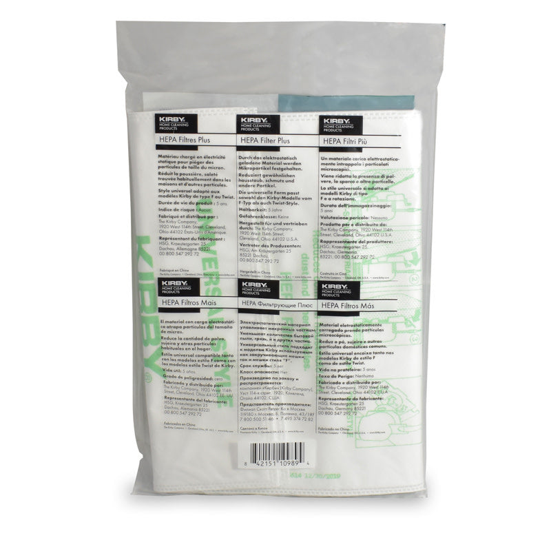 Disposable Bags - Kirby Hepa Filter (2 Pack)