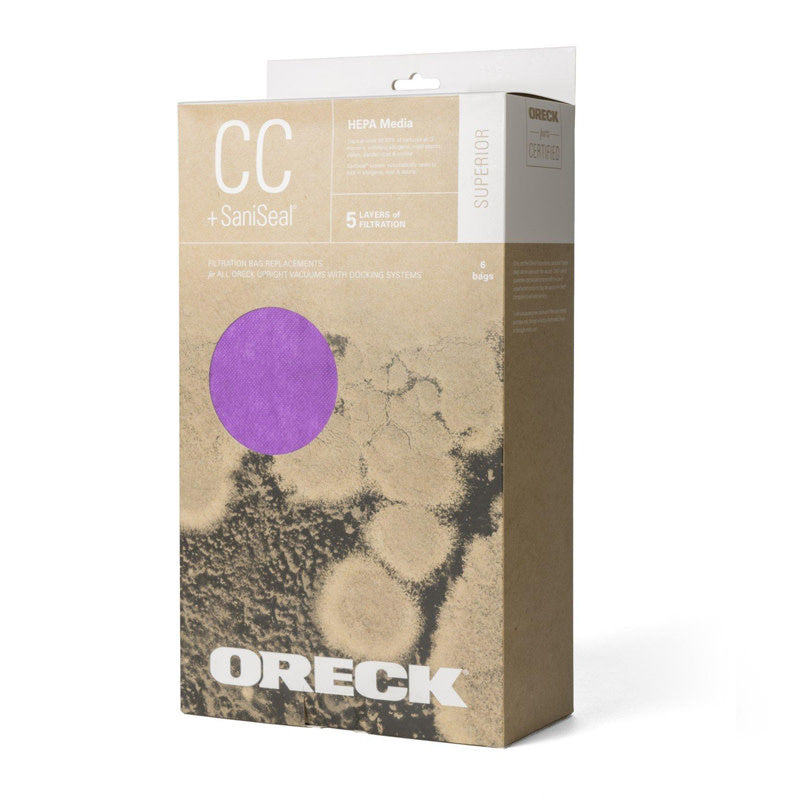 Oreck Genuine Bags - XL CC Hepa SaniSeal 6 Pack (Purple)