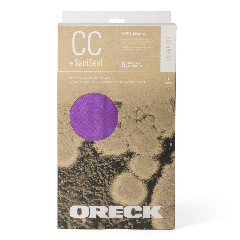 Oreck Genuine Bags - XL CC Hepa SaniSeal 6 Pack (Purple)