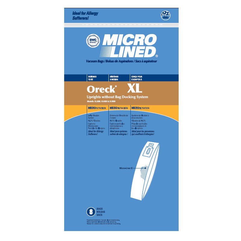 Oreck DVC Bags - Type XL W/O Docking system (8 pack)