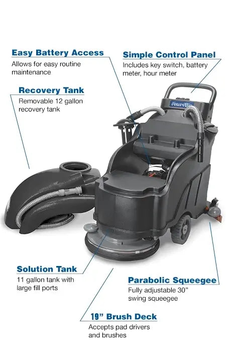 Powr-Flite Predator Walk Behind Automatic Scrubber (20")