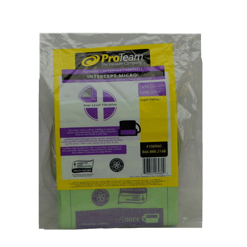 Proteam Disposable Bags  - Half Vac/Intercept 6Qt (10 pack)