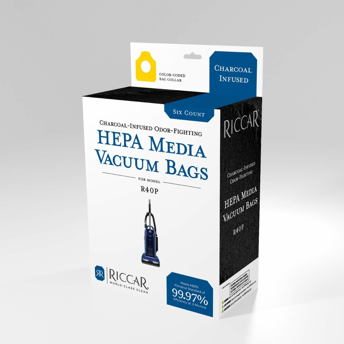 Riccar Charcoal Lined Hepa Bags - R40 Models (6 Pack)
