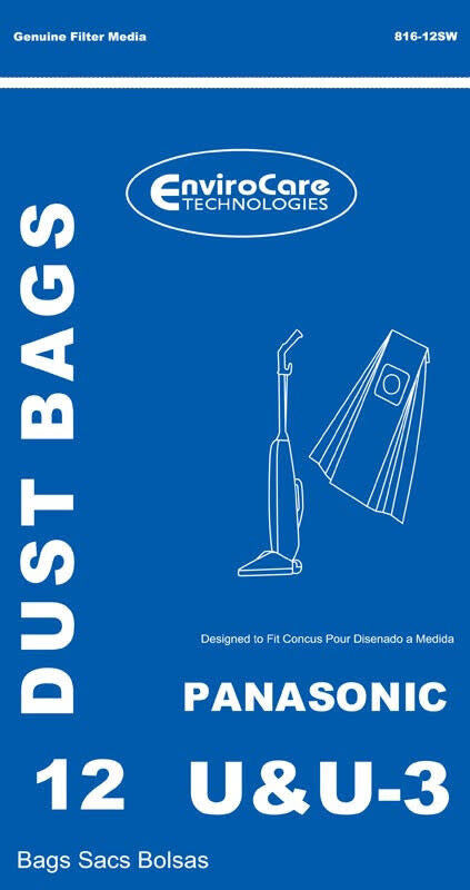 Panasonic EnviroCare Bags - Styles U, U3, U6 (12 Pk)