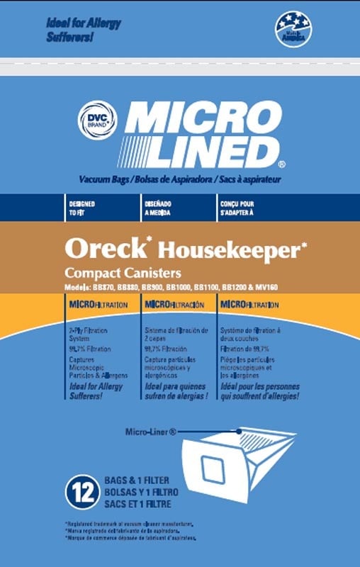 Oreck DVC Bags Style - Buster B Housekeeper (12 Pack)