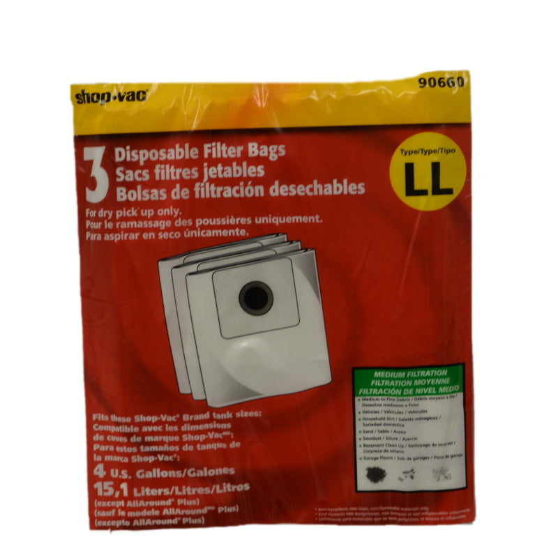 Shop Vac Bags - Type LL 4 Gallon (3 Pack)