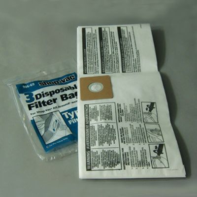 Shop Vac Bags - Type C All Around QS50 3 Gallon (3 Pack)