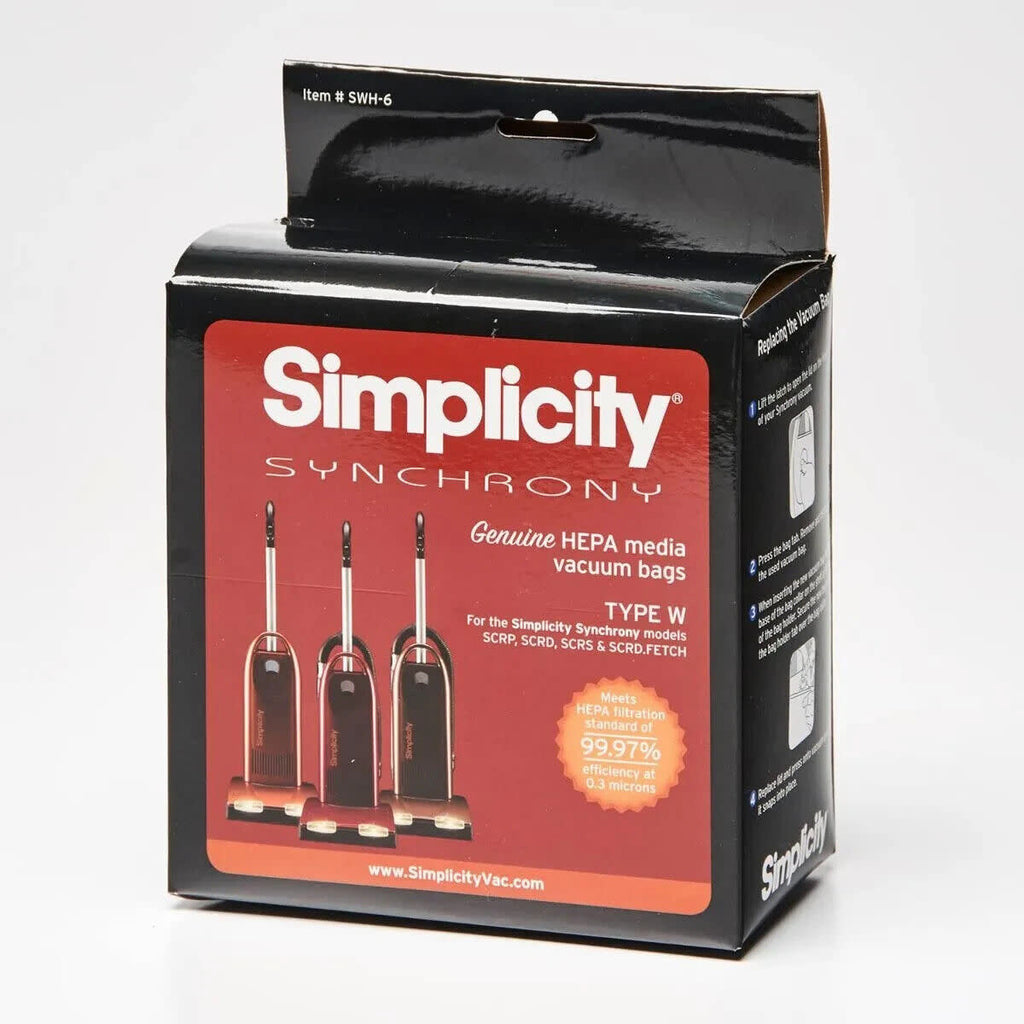 Simplicity Hepa Bags - Type W (6 Pack)